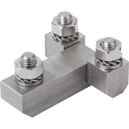 Square Hinge Long Version W Fastening Nut D1=M06, Stainless Steel 1.4305, B=40,2, A=45, A1=30, A2=10